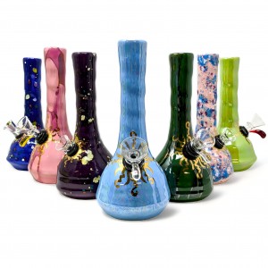 6.5" Ancient Creation Mini Assorted Confetti Ceramic Beaker Water Pipe - [ACC6]