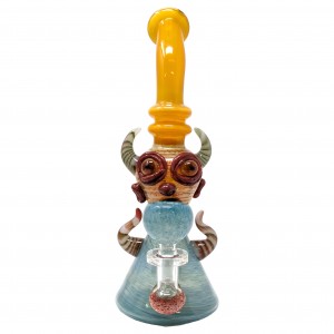 11" Assorted Colors Devil Face Horn Water Pipe [AKD02]
