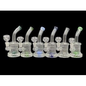 6" Diamond Tube Single Perc Water Pipe [AKD8]