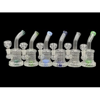 6" Diamond Tube Single Perc Water Pipe [AKD8]