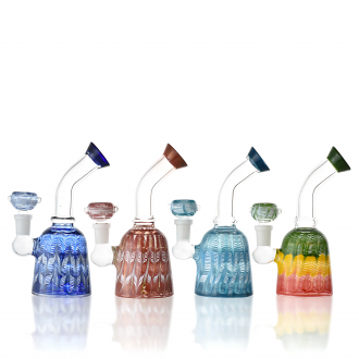 6" Swirl Pattern Bell-Style Water Pipe - Assorted 