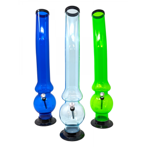 18" Acrylic Bubble Shape Long Neck Water Pipe Assorted Colors - [AJM05]