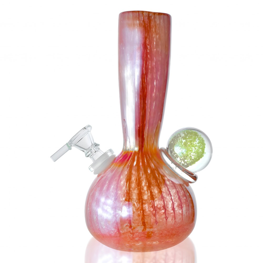 8" Round Bottom W/ Glow In The Dark Ball Soft Glass - Glass on Glass 8" Round Bottom W/ Glow In The Dark Ball Soft Glass - Glass on Glass