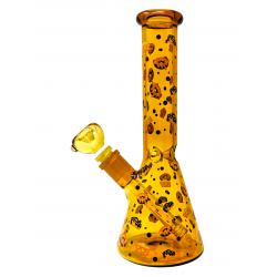 12" 5mm Color Tube 'Cheesy Delights' Decal Art Beaker Water Pipe - [BB993]