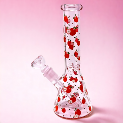 10" 5mm Color Tube 'Fruit Frenzy' Decal Art Beaker Water Pipe - [BB996]