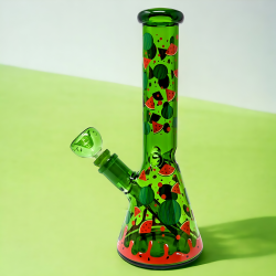 10" 5mm Color Tube 'Juicy Joy' Decal Art Beaker Water Pipe - [BB997]