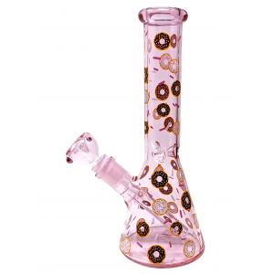 12" 5mm Color Tube 'Donut Delights' Decal Art Beaker Water Pipe - [BB998]