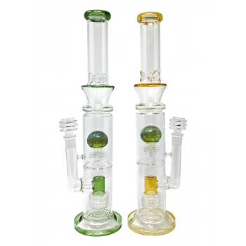 17" Double Matrix Perc Color Tube Water Pipe Assorted colors [BGI-12]