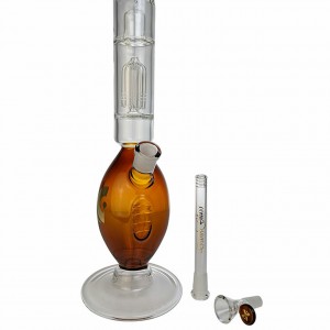 Dank Glass - 21" Football Tree Perc Straight Water Pipe - With 14M Bowl [DG1617]