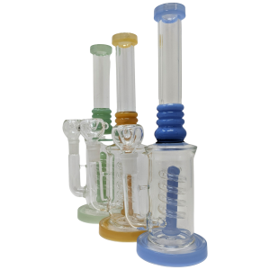 10" Coil Perc Water Pipe - Assorted Colors [BK206]