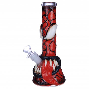 Clover Glass - 8" "Venomous Vortex" Glow In The Dark Water Pipe [BK-066]