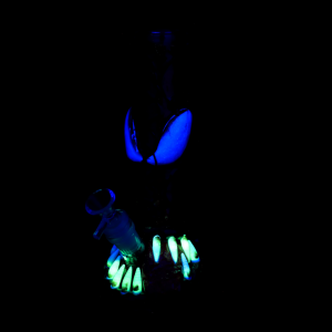 Clover Glass - 8" "Venomous Vortex" Glow In The Dark Water Pipe [BK-066]