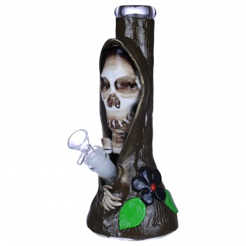 Clover Glass - 8" "Unleash Your Inner Rebel, Skull Style." Water Pipe [BK-066]