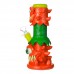 Clover Glass Two-Headed Beast Glow Water Pipe – 8 Inch