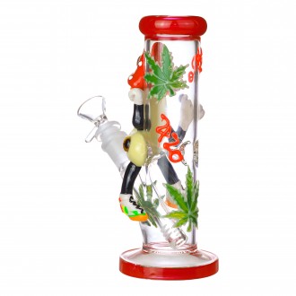 Clover Glass - 8" Funky Shroom 420 Water Pipe - Glow in the Dark [BK-5063]