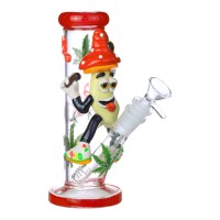 Clover Glass - 8" Funky Shroom 420 Water Pipe - Glow in the Dark [BK-5063]
