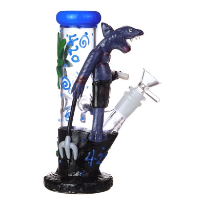 Clover Glass - 8" DinoMan 420 Water Pipe - Glow in the Dark [BK-5074]