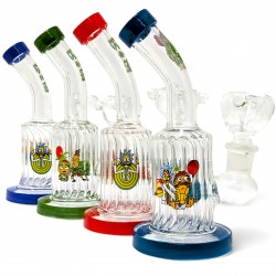 6" Assorted Color Decal Art Ripple Craft Water Pipe - [BK106]