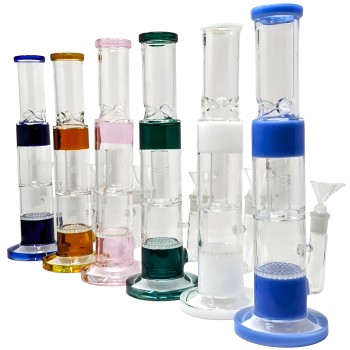 12" Honey Comb & Dome Perc Water Pipe - [BK234]