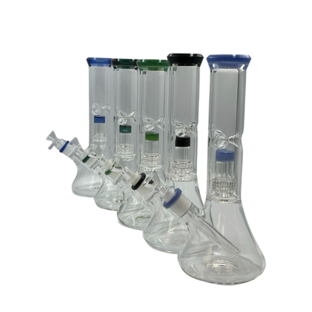 11" Matrix Perc Color Rim Water Pipe- [BT1209-1]