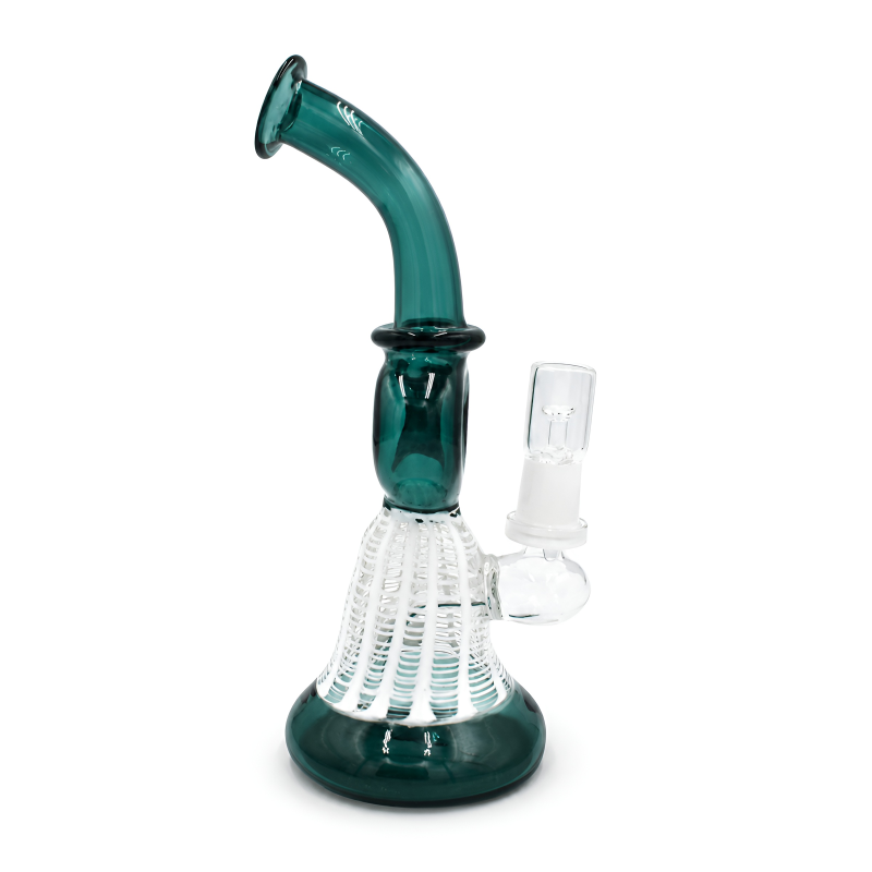 7" Swirl Art Donut Chamber Glass Oil Rig