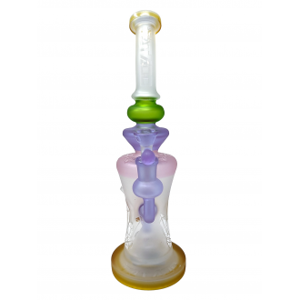 TATAOO Glass Sand Blasted Crystal Spikes Showerhead Perc Water Pipe Rig - [C78]