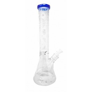 16" Cheech Glass Sand Blasted Gear Water Pipe - [CH-140] 