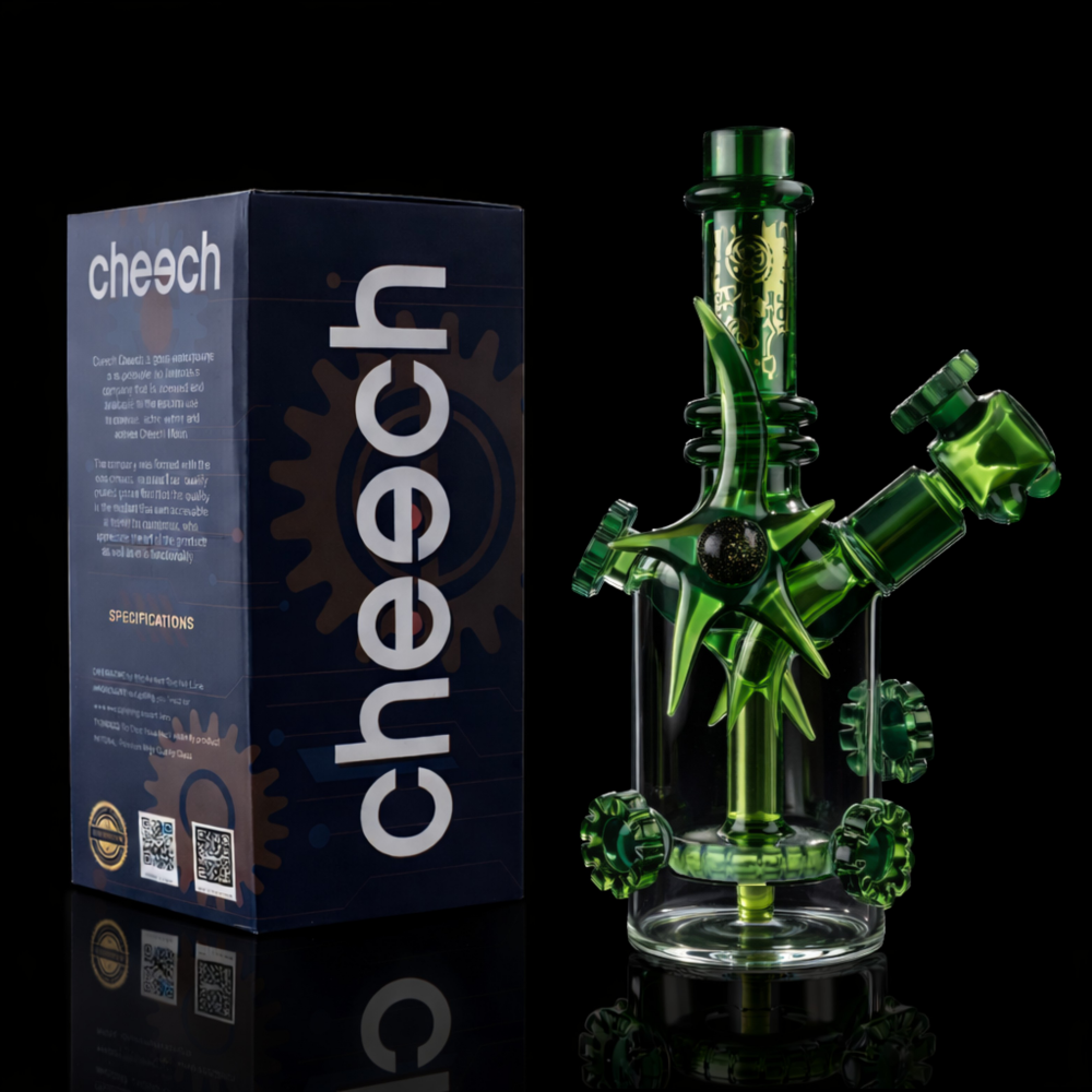 Cheech 9.5 inch fumed grinding gears glass water pipe