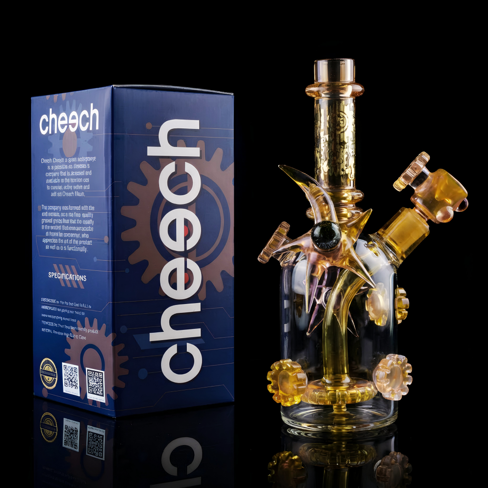 Cheech 9.5 inch fumed grinding gears glass water pipe