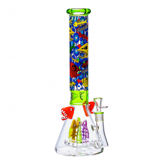 Cheech - 15" Colorfull, Whimsical Shark Themed Water Pipe - [CHE-374]