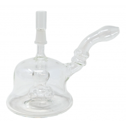 5" Clear Bell-Bottom Showerhead Perc Round Mouth Water Pipe [CJ01]