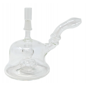 5" Clear Bell-Bottom Showerhead Perc Round Mouth Water Pipe [CJ01]