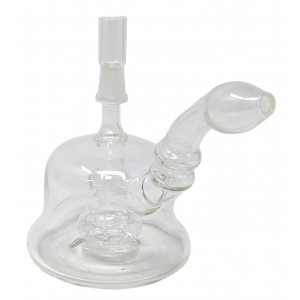 5" Clear Bell-Bottom Showerhead Perc Round Mouth Water Pipe [CJ01]