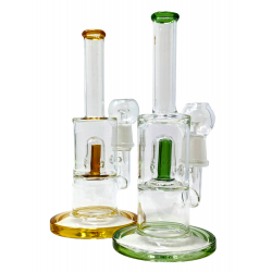 7" Color Accent Double Chamber Dome Perc Cylinder Water Pipe [CJ15]
