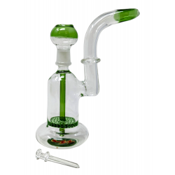 7" Wig Wag Honeycomb Perc Color Accent Water Pipe - [CJ17]
