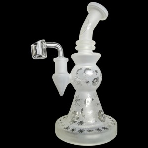 On Point Glass - 9" Frosted Cone ShowerH BangerH Water Pipe 14MM Female - WBNG [CZS-JA233] 
