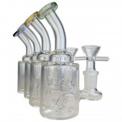 6" Cylinder Mini Rig Showerhead Perc Water Pipe - 14MM Female [CZS-JA401] 