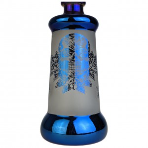 10" Electro Plated Sand Blasted Skull Faces Straight Water Pipe Rig - [CZS-JA252]