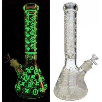 14" GITD Decal Beaker Waterpipe 14F - [CZ1293]