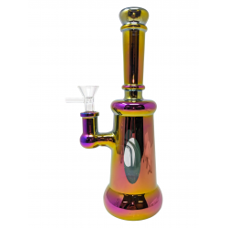 10" Electro Plated Showerhead Perc Window Straight Water Pipe Rig (Purple) - [GW-003] 