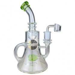On Point Glass - 9" Bell Bottom Incycler Water Pipe 14MM Female - Light Green [CZS-JA396]
