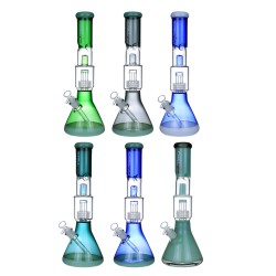 15.5" Chill Glass Matrix Perc Color Trim Water Pipe [JLA-138] 
