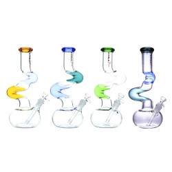Chill Glass - 14" Colorfusion Mystery 2-Kink Zong Water Pipe - [JLB-43]
