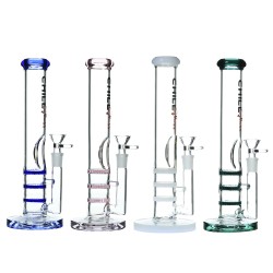 11" Chill Glass Triple HoneyComb Perc Water Pipe  [JLD-03]