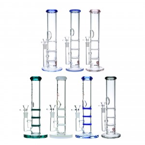 Chill Glass 10" Triple Honey Comb Disc Perc Water Pipe - [JLD-15]