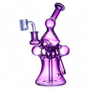 Chill Glass - 9" Colored Glass Diamond Dance, Four Balls Chance Prism Of Puffs Water Pipe - [JLD-206]