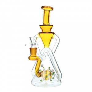 9.2" Chill Glass Double Recycler With Spike Ball Perc Water Pipe [JLE-149]