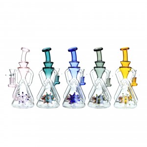 9.2" Chill Glass Double Recycler With Spike Ball Perc Water Pipe [JLE-149]