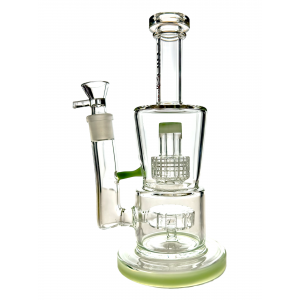 Chill Glass - 10" ColorT Matrix Circ Perc Water Pipe 18Female - Green [JLE-177]