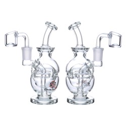 5.7" Chill Glass Mini Fab Egg Perc Water Pipe Rig - [JLE194]